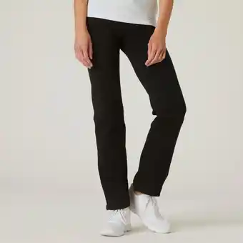 Leggings de cardio-training em algodão corte direito fit+ preto