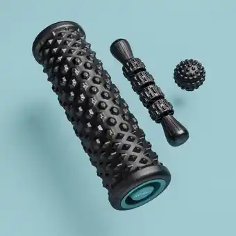 Kit de massagem: rolo, bola e stick de massagem