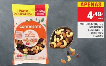 Continente Mistura C/Frutos do Bosque Continente 400g promoção