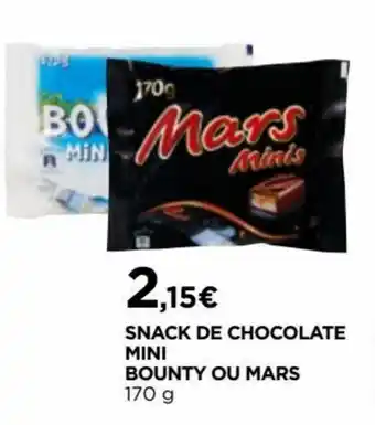 Snack de Chocolate Mini Bountry ou Mars 170g