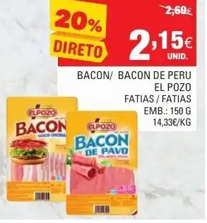 Continente Bacon/ Bacon de Peru el Pozo Fatias/Fatias 150g promoção