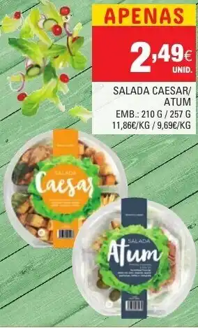 Continente Salada Caesar/Atum 210g/257g promoção