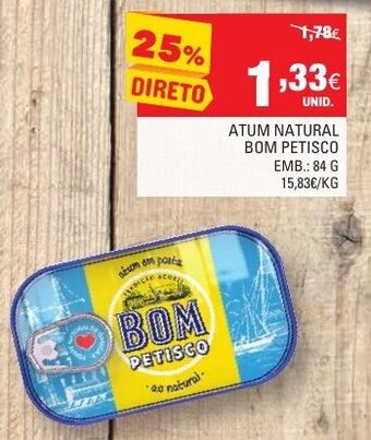 Continente Atum Natural Bom Petisco 84g promoção
