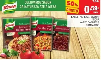 Continente Saquetas 1,2,3...Sabor! Knorr Vários Sabores e Gramagens promoção