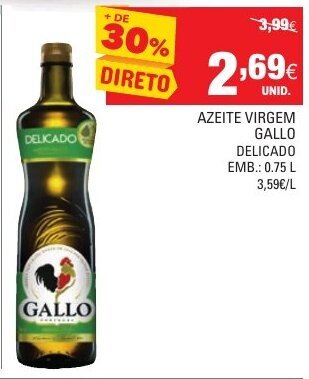 Continente Azeite Virgem Gallo Delicado 0.75L promoção