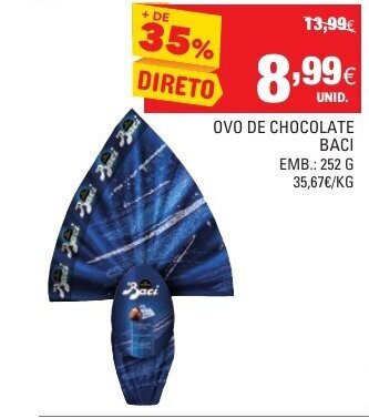 Continente Ovo de Chocolate Baci 252g promoção