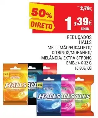 Rebuçados Halls 4x32g