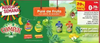 Continente Saqueta de Fruta Um Bongo/ Compal 90g/85g promoção