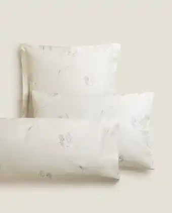 ZARA HOME Fronha de almofada cetim estampado de flores promoção