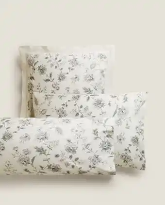 ZARA HOME Fronha de almofada estampado floral verde promoção