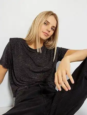Kiabi T-shirt iridescente com ombreiras promoção
