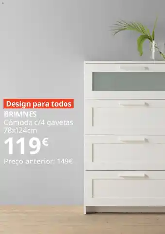 IKEA Brimnes Comoda c/4 gavetas 78x124cm promoção