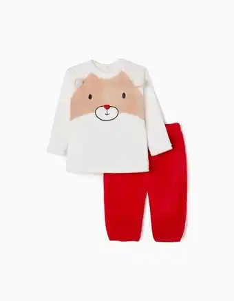 Zippy Pijama de peluche para bebé menino, branco/vermelho promoção