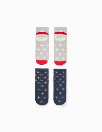 Zippy Pack 2 pares de meias antiderrapantes para criança 'natal', azul/cinza promoção