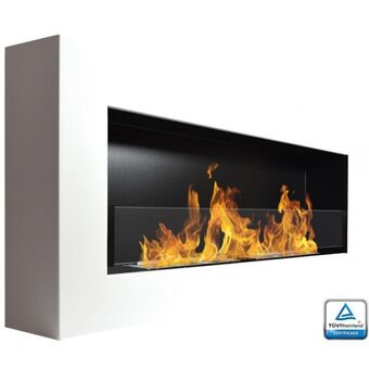 Brico Depôt Chimenea de bioetanol modelo sunna blanco con cristal protector 90 cm promoção