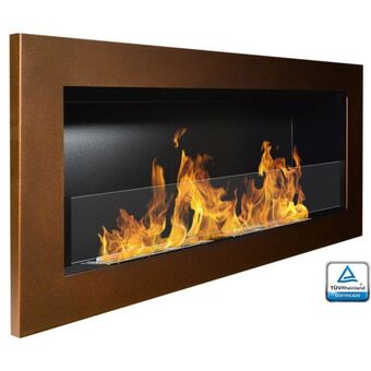 Brico Depôt Chimenea de bioetanol modelo ebba marrón con cristal protector 90 cm promoção
