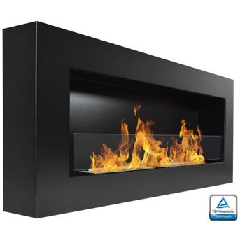 Brico Depôt Chimenea de bioetanol modelo sunna negro con cristal protector 90 cm promoção
