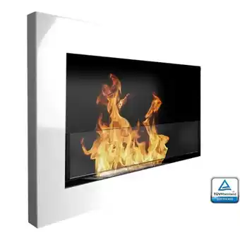 Chimenea de bioetanol modelo astrid blanco con cristal protector 65 cm