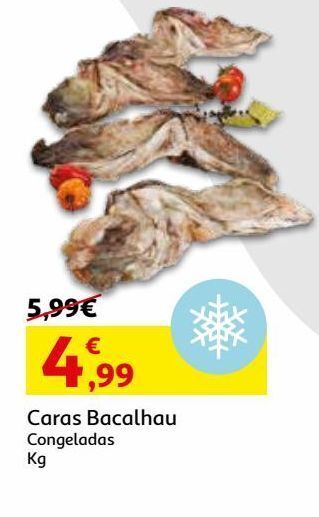 Auchan Caras bacalhau congeladas kg promoção