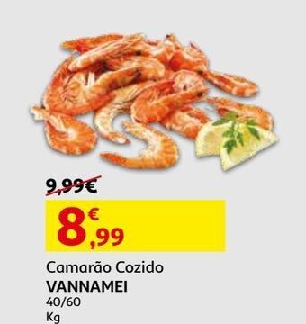 Auchan Camarão cozido 40/60 vannamei kg promoção