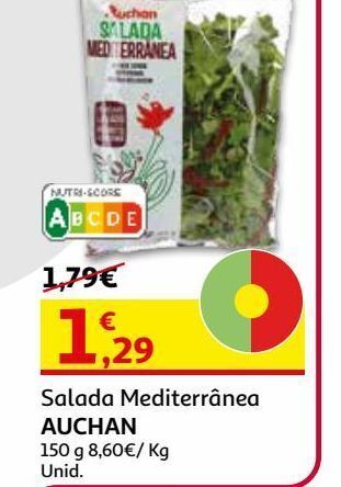 Auchan Salada mediterrânea auchan 150 g promoção