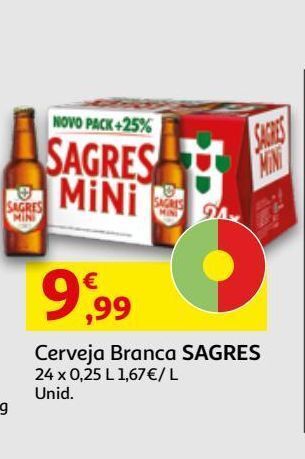 Auchan Cerveja sagres branca 24x0.25l promoção