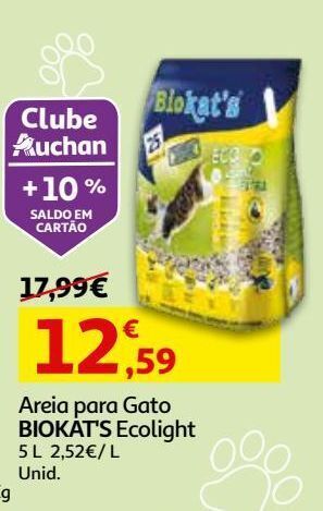 Auchan Areia p/ gato biokat's ecolight 5l promoção