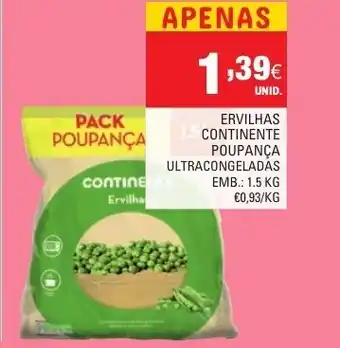 Continente Ervilhas Continente Poupança 1,5Kg promoção