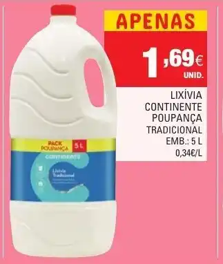 Continente Lixívia Continente Poupança Tradicional 5L promoção