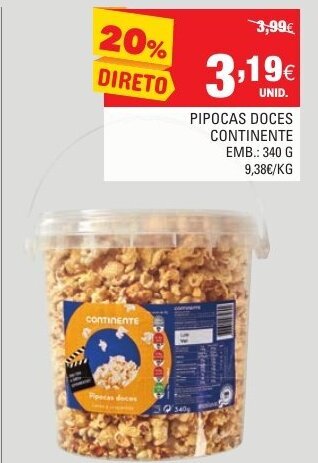 Pipocas Doces Continente 340g