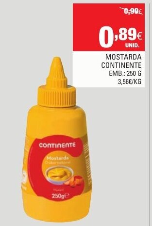 Continente Mostarda Continente 250g promoção