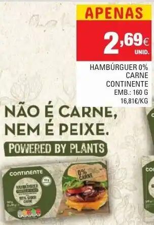Hambúrger 0% Carne Continente 160g