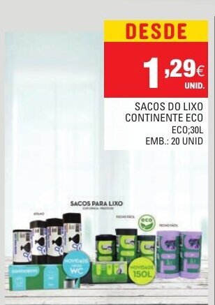 Continente Sacos do Lixo Continente Eco 30L promoção