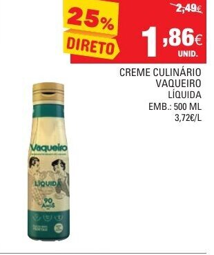 Continente Creme Culinário Vaqueiro 500ml promoção