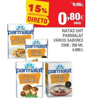 Continente Natas UHT Parmalat 200ml promoção