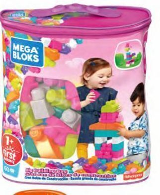 Mega bloks mega bolsa 60 peças rosa