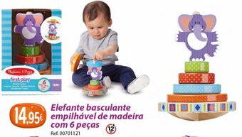 Elefante basculante madeira empilhável de 6 peças