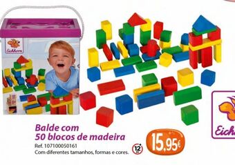 Blocos de madeira eichhorn, balde de 50 peças