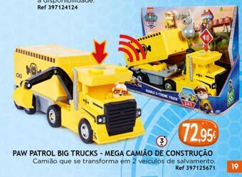 Paw patrol big trucks mega camião de construção