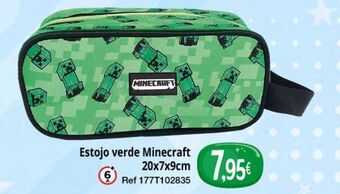 Estojo verde minecraft 20x7x9 cm