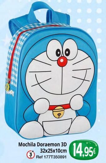 Mochila doraemon 3d 32x25x10cm