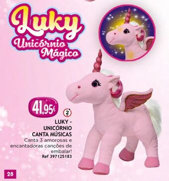 Centroxogo Luky unicórnio canta músicas promoção