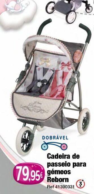 Cadeira de passeio para gémeos dobrável