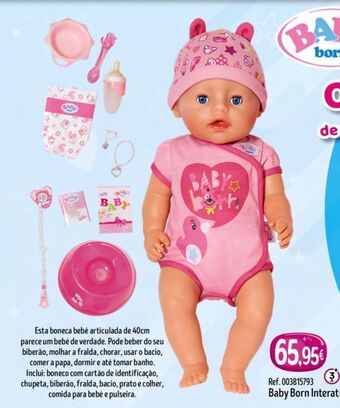 Centroxogo Baby born bebé menina interativa 43 cm promoção