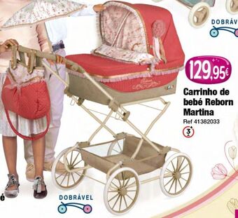 Carrinho de bebé dobrável reborn martina