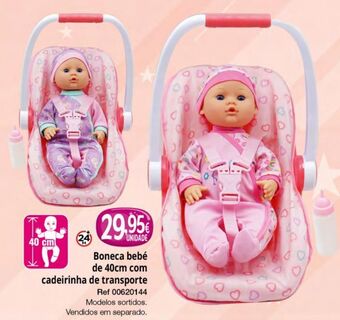 Boneca bebé de 40cm com cadeirinha de transporte