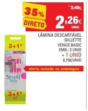 Continente Lâmina Descartável Gillette 3 Unid + 1 Unid promoção