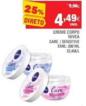Continente Creme Corpo Nivea 200ml promoção