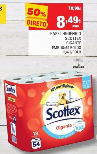 Continente Papel Higiénico Scottex 18=54 Rolos promoção