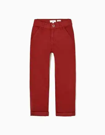 Zippy Calças chino em sarja de algodão para menino 'slim fit', vermelho escuro promoção